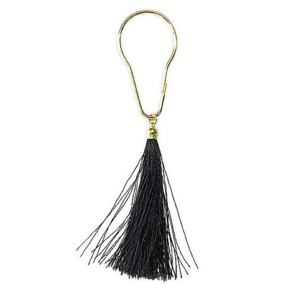 FREE if added to a Bundle | Wild Sage Tassels Goldtone Shower Curtain Hooks - Picture 4 of 10